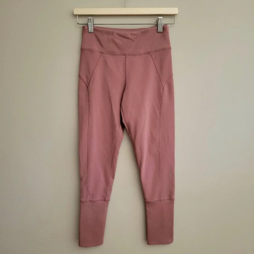Free People Movement Virgo Pink Dusty Rose Cropped Leggings Women's Size Small